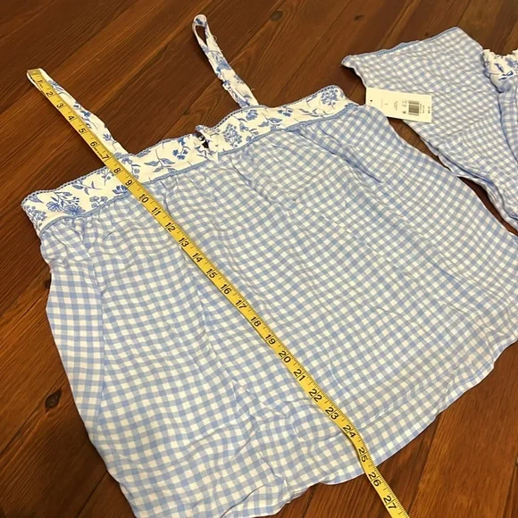 Crown & Ivy Light Blue Gingham Pajama Set - Picture 9 of 14